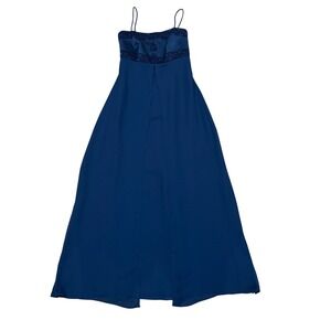 Michaelangelo Navy Blue Spaghetti Strap Gown Sz 4 Formal Empire Waist Prom Dress